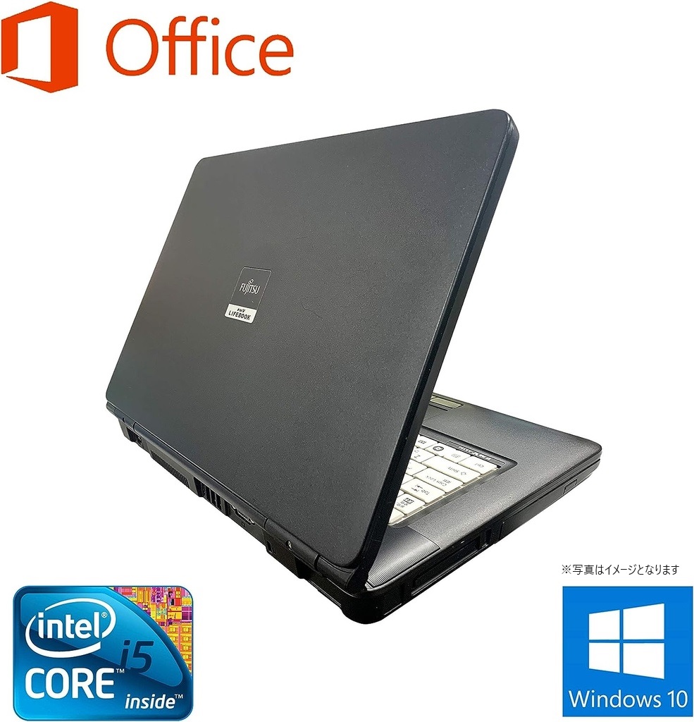 富士通 ノートPC A550/15.6型/Win 10 Pro/MS Office H&B 2019/Core i5-M520/WIFI/Bluetooth/DVD/8GB/256GB SSD (整備済み品)