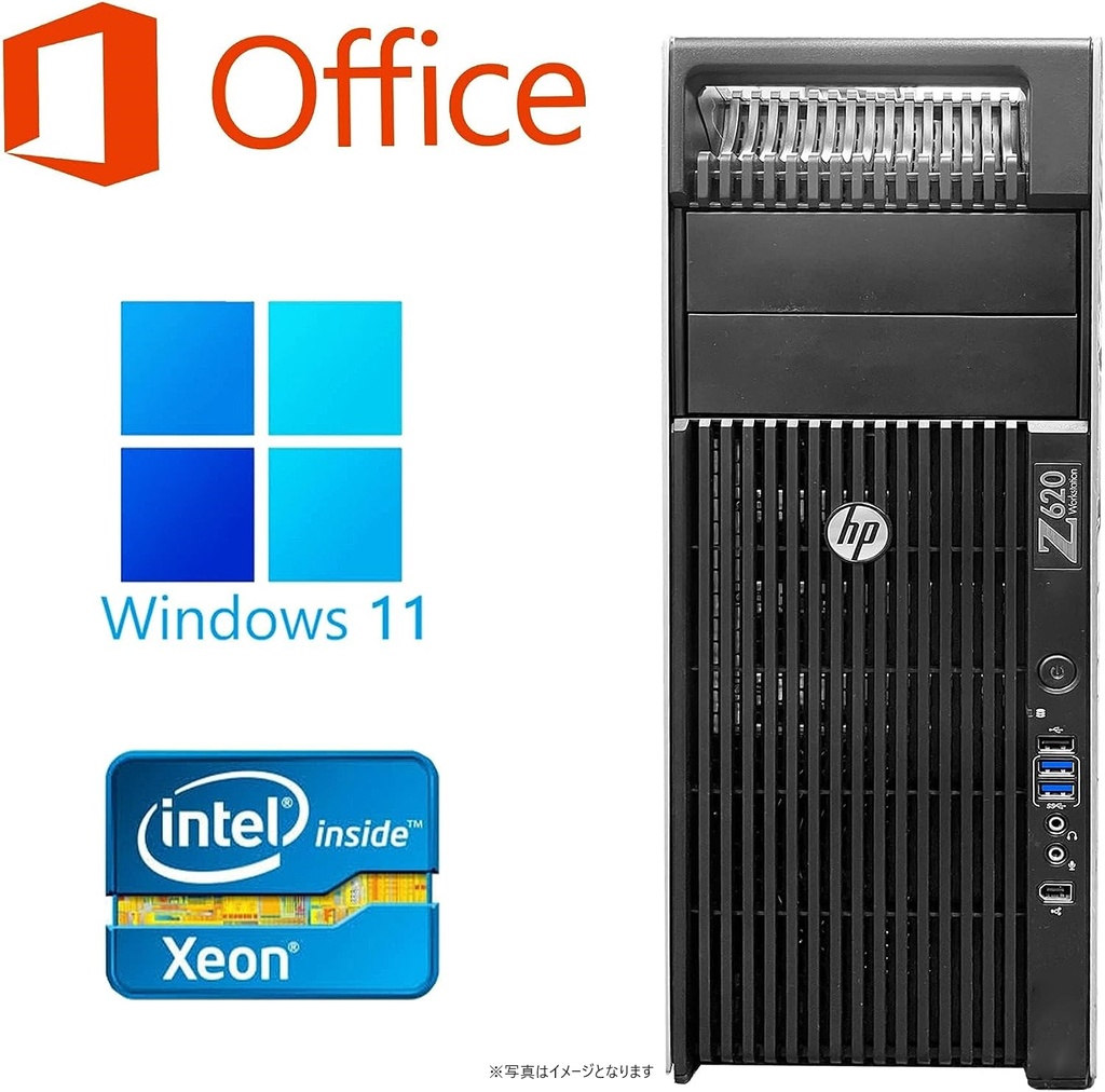 HP (エイチピー) デスクトップPC Z620/Win 11 Pro/MS Office H&B 2019/Xeon E5-2609V2/WIFI/Bluetooth/16GB/512GB SSD (整備済み品)