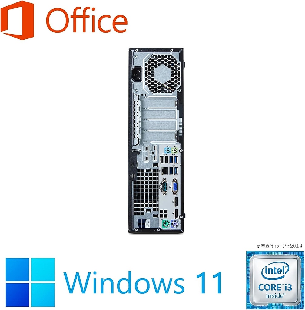 HP (エイチピー) デスクトップPC 600G2/Win 11 Pro/MS Office H&B 2019/Core i3-6100/WIFI/Bluetooth/DVD/8GB/512GB SSD (整備済み品)