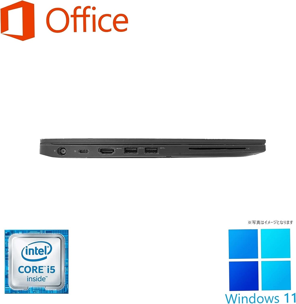 DELL ノートPC latitude 7480/14型/Win 11 Pro/MS Office H&B 2019/Core i5-6300U/WEBカメラ/WIFI/Bluetooth/HDMI/Type-C/8GB/512GB SSD (整備済み品)