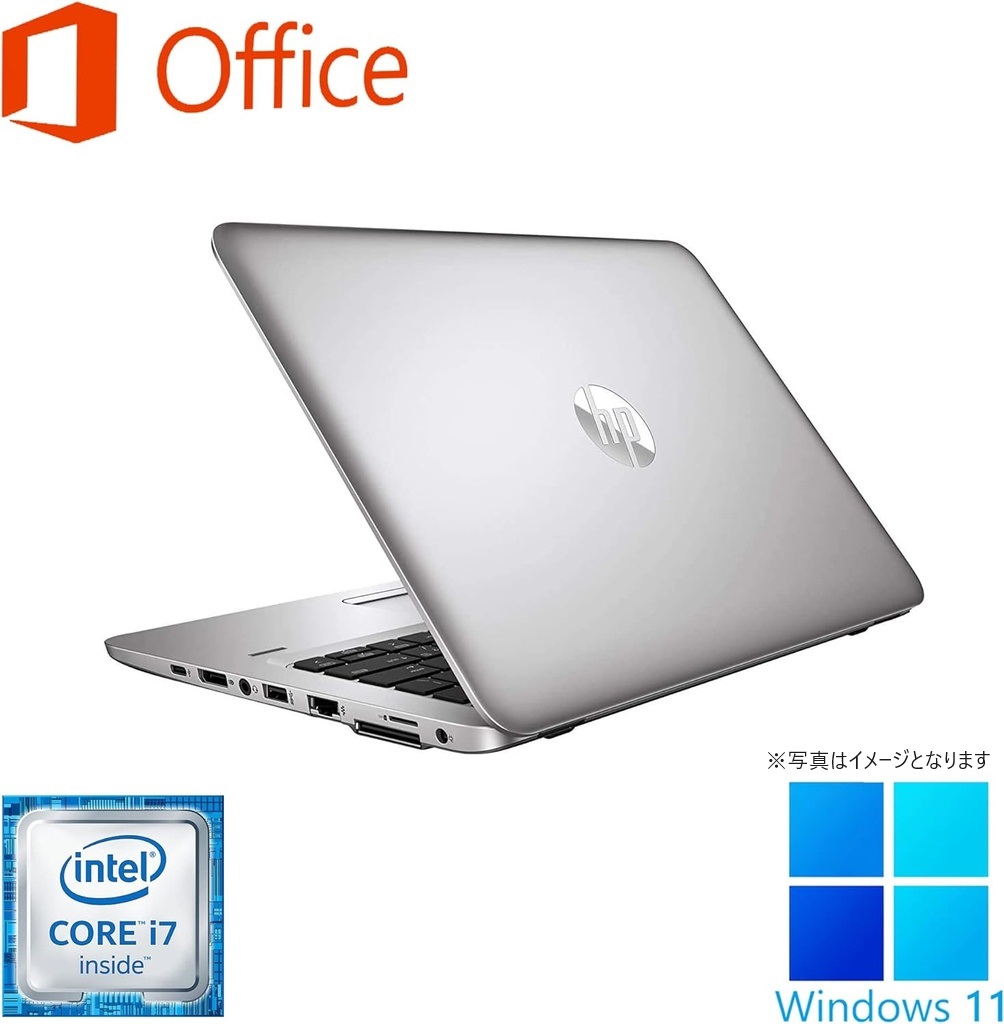 HP (エイチピー) ノートPC 820G3/12.5型/Win 11 Pro/MS Office H&B 2019/Core i7-6600U/WEBカメラ/WIFI/Bluetooth/Type-C/8GB/512GB SSD (整備済み品)