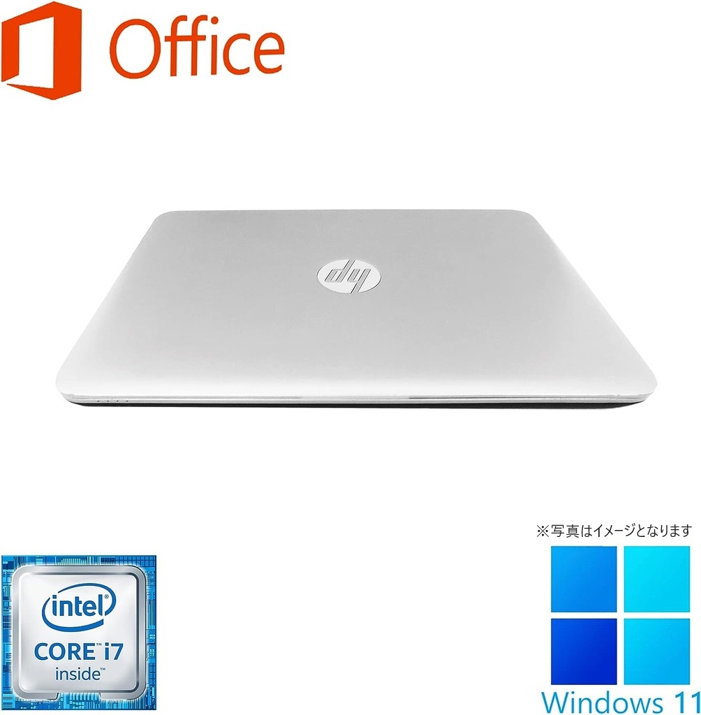 HP (エイチピー) ノートPC 820G3/12.5型/Win 11 Pro/MS Office H&B 2019/Core i7-6600U/WEBカメラ/WIFI/Bluetooth/Type-C/8GB/512GB SSD (整備済み品)