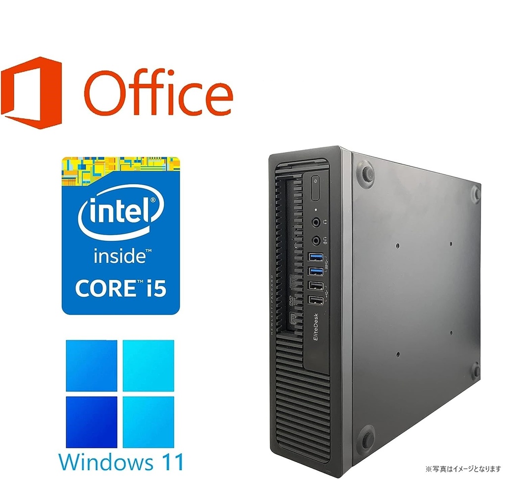 HP (エイチピー) デスクトップPC 600G1/Win 11 Pro/MS Office H&B 2019/Core i5-4570/WIFI/Bluetooth/DVD-rom/4GB/128GB SSD (整備済み品)