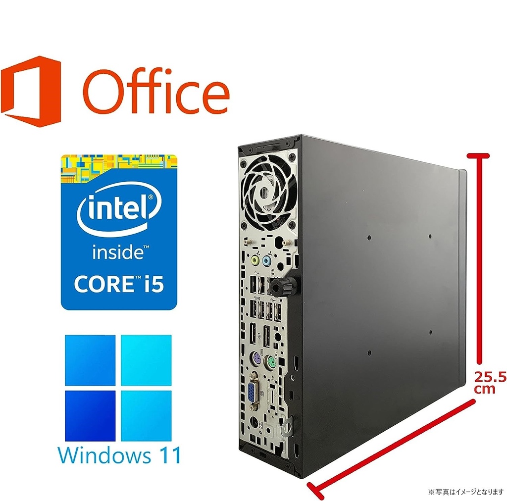HP (エイチピー) デスクトップPC 600G1/22型液晶セット/Win 11 Pro/MS Office H&B 2019/Core i5-4570/WIFI/Bluetooth/DVD-rom/4GB/128GB SSD (整備済み品)