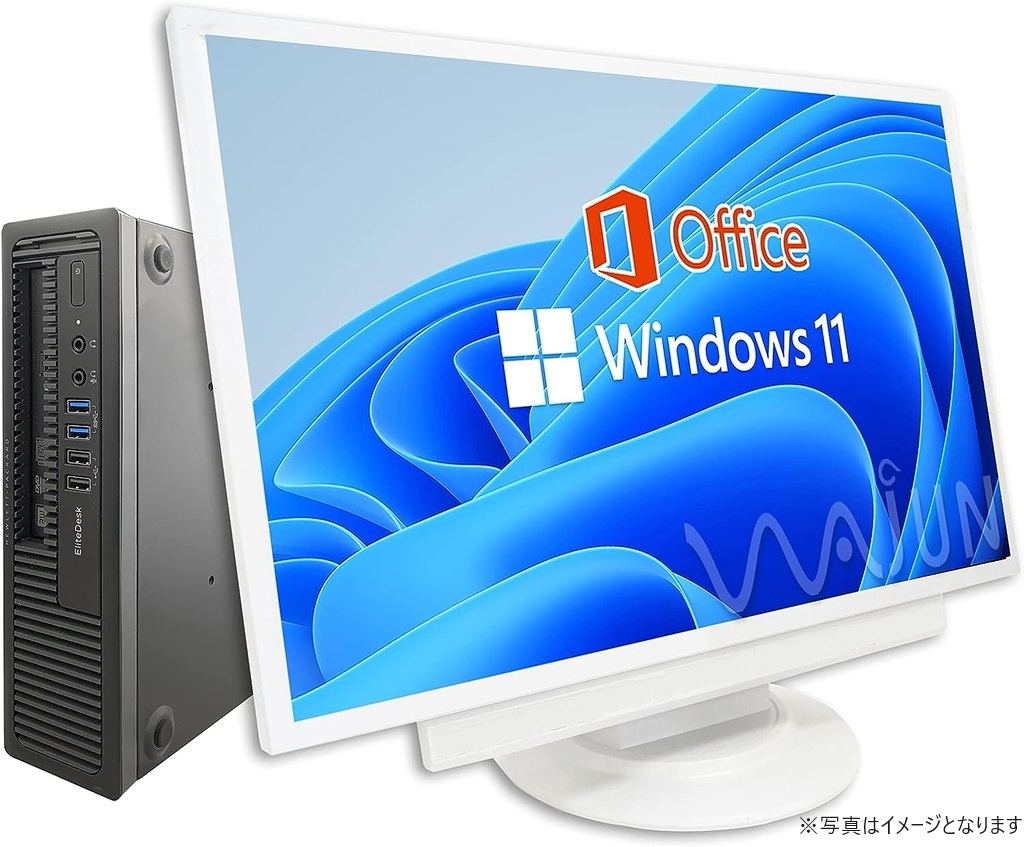 HP (エイチピー) デスクトップPC 600G1/22型液晶セット/Win 11 Pro/MS Office H&B 2019/Core i5-4570/WIFI/Bluetooth/DVD-rom/4GB/128GB SSD (整備済み品)