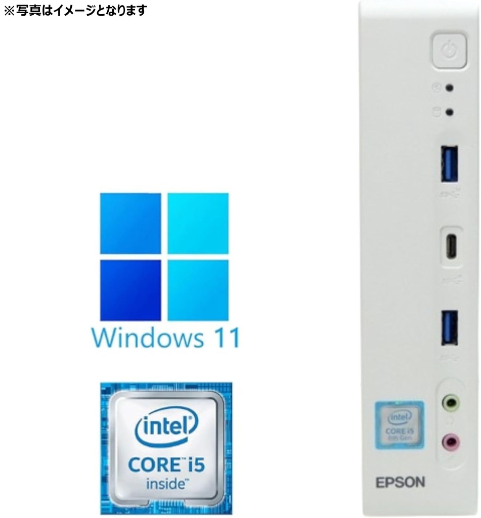 EPSON Endeavor ミニPC ST190E/Core i5-8500T/Win11 Pro/ Ms office 2024 / WIFI/Bluetooth/HDMI/8GB/512GB SSD/中古整備PC