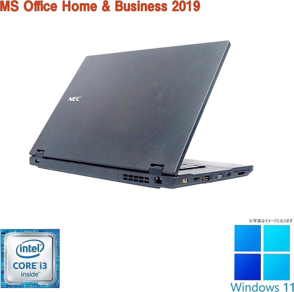 NEC ノートPC VK23/15.6型/Win 11 Pro/MS Office H&B 2019/Core i3-5005U以上/WEBカメラ/WIFI/Bluetooth/HDMI/8GB/256GB SSD (整備済み品)