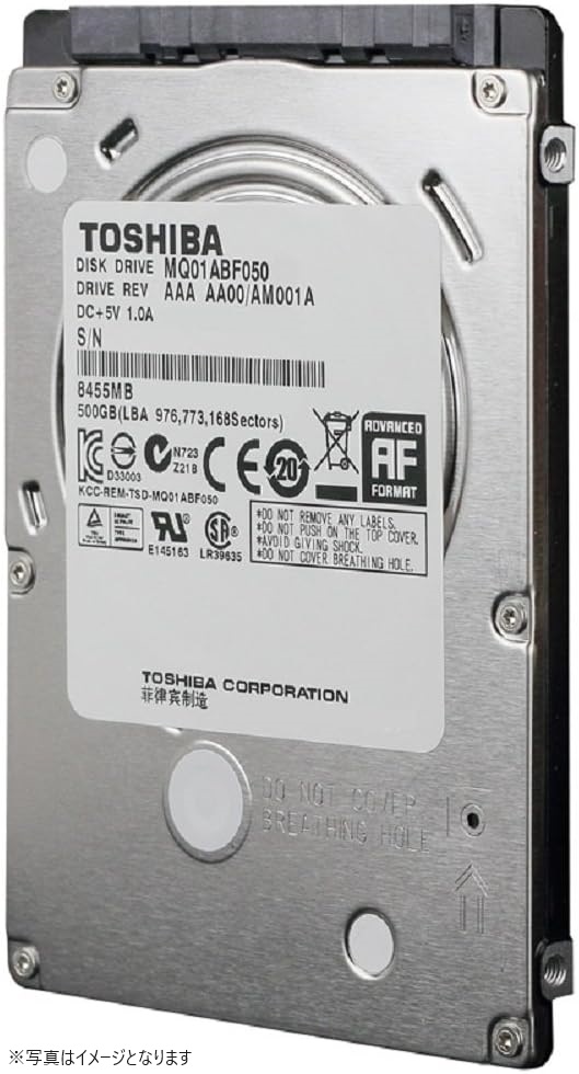 東芝 2.5型HDD 5400rpm 7mm Hシリーズ ( SATA 6Gb/s / 500GB / 5400rpm / 8MB / 7mm ) MQ01ABF050 wbx1999